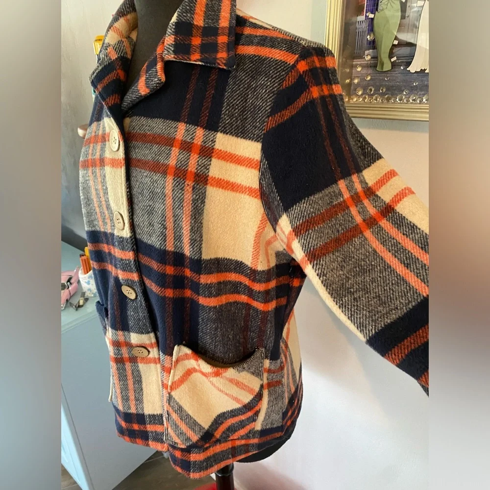 😃 SOLD 😃 Astro Bettie / Starstruck Clothing 1940s Button Down Plaid Jacket - Picture 9 of 10